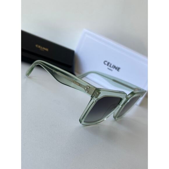 NEW Celine CL4055IN Tilda Square Sunglasses in Green - Picture 6 of 10